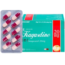 Viên nang Kagasdine 20mg Khapharco điều trị loét dạ dày, tá tràng (10 vỉ x 10 viên)