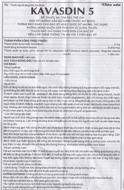 Thuốc Kavasdin 5 Khánh Hòa hỗ trợ điều trị tăng huyết áp (10 vỉ x 10 viên)