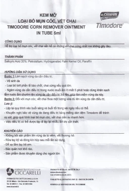 Kem bôi mụn cóc Timodore 5ml hỗ trợ loại bỏ mụn cóc, vết chai sần