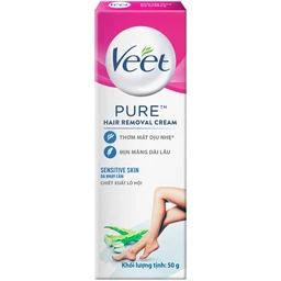 Kem tẩy lông Veet Silk & Fresh Aloe Vera & Vitamin E cho da nhạy cảm (50g)