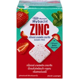 Kẹo ngậm bổ sung kẽm không đường hương dâu tây Mybacin ZinC Plus (20 gói x 9.4g )