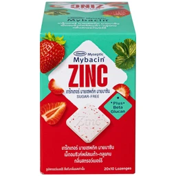 Kẹo ngậm bổ sung kẽm không đường hương dâu tây Mybacin ZinC Plus (20 gói x 9.4g ) 3