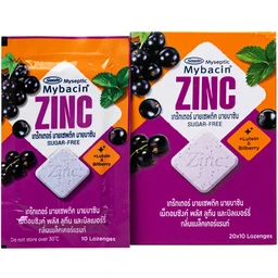 Kẹo ngậm bổ sung kẽm không đường hương nho đen Mybacin ZinC Plus (20 gói x 9.4g)