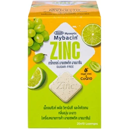 Kẹo ngậm bổ sung kẽm không đường hương nho và chanh Mybacin ZinC Plus ( 20 gói x 9.4g )