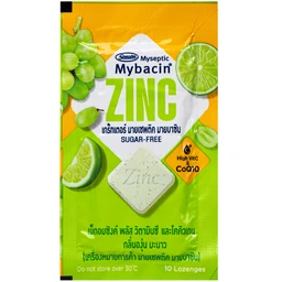 Kẹo ngậm bổ sung kẽm không đường hương nho và chanh Mybacin ZinC Plus ( 20 gói x 9.4g )