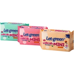 Khăn giấy ướt mini wipes Let-Green (6 gói x 12 miếng)