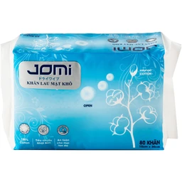 Khăn lau mặt khô Jomi gói 80 tờ (15x20cm) 1