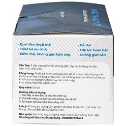 Khẩu trang 3 lớp Naturecare màu xanh (50 cái) ngăn khói bụi, vi khuẩn