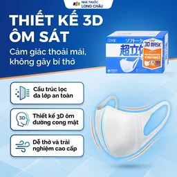 Khẩu trang Unicharm 3D Mask Super Fit màu trắng (100 cái) ôm vừa vặn, không bí thở 3