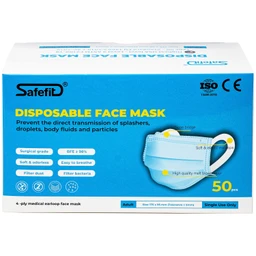 Khẩu trang 4 lớp Safefit màu xanh (50 cái) ngăn khói bụi, vi khuẩn 9