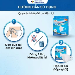 Khẩu trang 3 lớp 5D mask màu trắng (10 cái) Nam Anh ngăn khói bụi, vi khuẩn 5