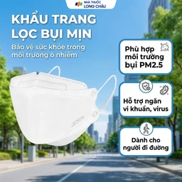 Khẩu trang 5 lớp Jomi 4D N95 màu trắng (5 cái) ngăn bụi mịn PM 2.5, ngăn ngừa 99% vi khuẩn 2