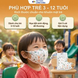 Khẩu trang trẻ em Mayan 3D Mask Kids cho trẻ từ 6-12 tuổi (5 cái) 4
