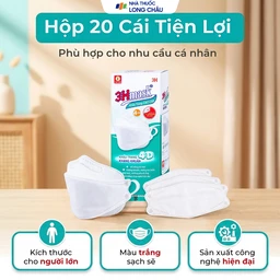 Khẩu trang 4 lớp Vĩnh Tiến 4D 3Hmask màu trắng (20 cái) ngăn khói bụi, vi khuẩn 4