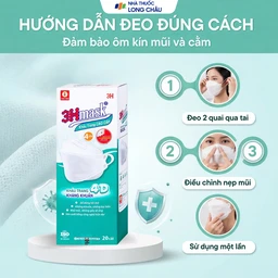 Khẩu trang 4 lớp Vĩnh Tiến 4D 3Hmask màu trắng (20 cái) ngăn khói bụi, vi khuẩn 5