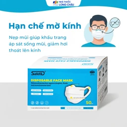 Khẩu trang 4 lớp Safefit màu trắng (50 cái) ngăn khói bụi, vi khuẩn
