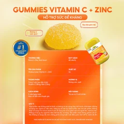 Viên nhai hỗ trợ sức đề kháng Kids Smart Vita Gummies Vitamin C + Zinc Nature's Way (60 viên) 7