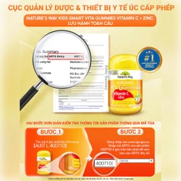Viên nhai hỗ trợ sức đề kháng Kids Smart Vita Gummies Vitamin C + Zinc Nature's Way (60 viên) 8