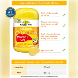 Viên nhai hỗ trợ sức đề kháng Kids Smart Vita Gummies Vitamin C + Zinc Nature's Way (60 viên) 10