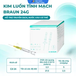 Kim luồn tĩnh mạch Braun 24G hỗ trợ truyền dịch, nước vào cơ thể 3