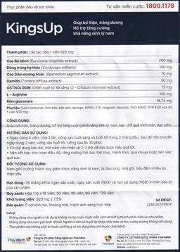 Viên uống hỗ trợ tăng cường sinh lý KingsUp Thái Minh (30 viên)