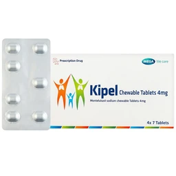 Viên nhai Kipel Chewable Tablet 4mg MEGA We care điều trị hen suyễn, co thắt phế quản, viêm mũi dị ứng (4 vỉ x 7 viên)