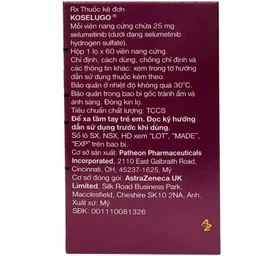 Thuốc Koselugo 25mg Astrazeneca Điều trị u xơ thần kinh loại 1 dạng búi (Hộp 60 viên) 6