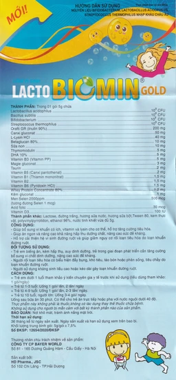 Cốm vi sinh bổ sung lợi khuẩn đường ruột Lacto Biomin Gold (20 gói x 5g)