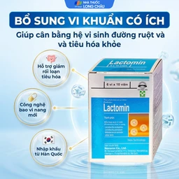 Viên uống Lactomin Novarex bổ sung vi khuẩn có ích, giúp tái lập cân bằng hệ vi sinh đường ruột (6 vỉ x 10 viên) 4