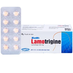 Viên nén Lamotrigine 50mg SaVi điều trị động kinh (3 vỉ x 10 viên) 1