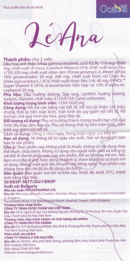 Viên uống hỗ trợ cân bằng nội tiết tố, cải thiện triệu chứng tiền mãn kinh LéAna Ocavill (60 viên)