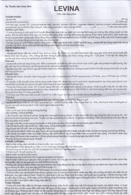 Thuốc Levina 20mg Cophavina điều trị rối loạn chức năng cương dương (1 vỉ x 4 viên)