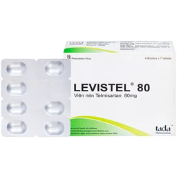 Viên nén Levistel 80 Tada Pharma điều trị tăng huyết áp, suy tim (4 vỉ x 7 viên)