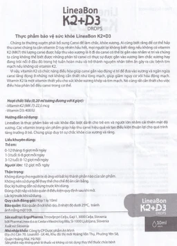 Siro giúp hỗ trợ hấp thụ canxi LineaBon K2+D3 ErgoPharm (10ml)