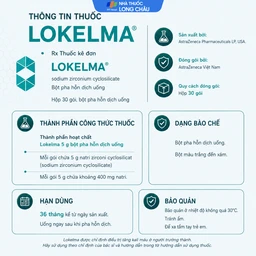 Bột pha hỗn dịch uống Lokelma 5g AstraZeneca điều trị tăng Kali máu cho người trưởng thành (Hộp 30 gói) 2