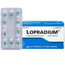 Viên nang cứng Lopradium 2mg Imexpharm điều trị tiêu chảy cấp, bù nước và chất điện giải (10 vỉ x 10 viên)