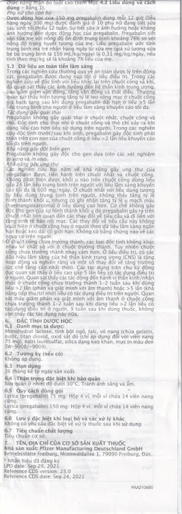 Viên nang cứng Lyrica 75mg Viatris điều trị đau thần kinh, động kinh cục bộ (4 vỉ x 14 viên) 