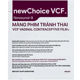 Màng phim tránh thai Newchoice VCF giúp tránh thai an toàn, tiện lợi (3 miếng) 10