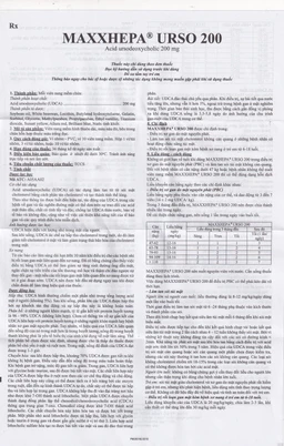 Thuốc Maxxhepa Urso 200 Ampharco điều trị xơ gan do mật nguyên phát, tan sỏi túi mật cholesterol (3 vỉ x 10 viên)
