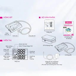 Máy đo huyết áp bắp tay MediUsa TP33 hỗ trợ đo huyết áp, nhịp tim 4