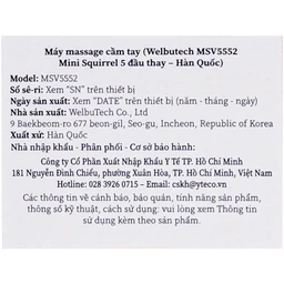 Máy massage cầm tay Welbutech Mini Squirrel - 5 đầu thay (Hàn Quốc) 6