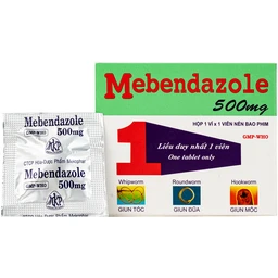 Viên nén Mebendazole 500mg Mekophar điều trị nhiễm một hay nhiều loại giun (1 viên) 1