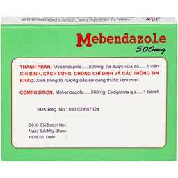 Viên nén Mebendazole 500mg Mekophar điều trị nhiễm một hay nhiều loại giun (1 viên) 3
