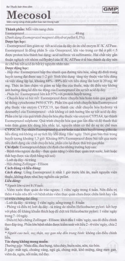 Viên nang cứng Mecosol 40mg Mediplantex điều trị bệnh trào ngược - dạ dày, thực quản (1 vỉ x 10 viên)