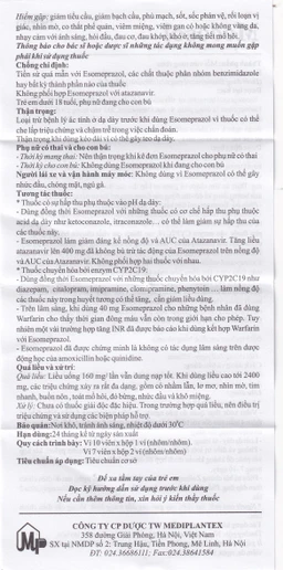 Viên nang cứng Mecosol 40mg Mediplantex điều trị bệnh trào ngược - dạ dày, thực quản (1 vỉ x 10 viên)