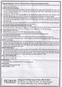 Viên nén Medi-Levosulpirid 50 Medisun điều trị tâm thần phân liệt, rối loạn tiêu hóa (3 vỉ x 10 viên)