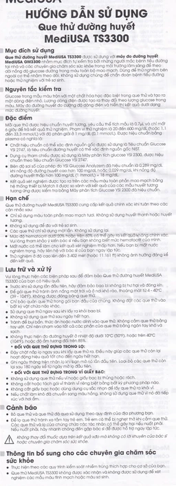 Que thử đường huyết MediUsa TS3300 (50 que)