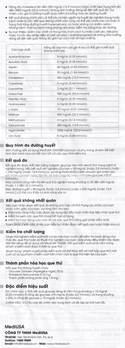 Que thử đường huyết MediUsa TS3300 (50 que)