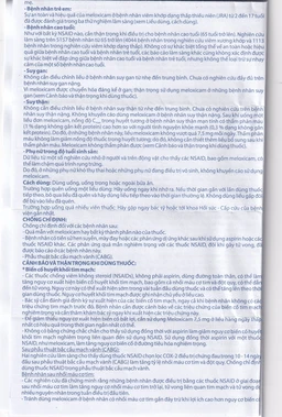 Thuốc Meloxicam 7.5mg điều trị viêm xương khớp, viêm cột sống (2 vỉ x 10 viên)