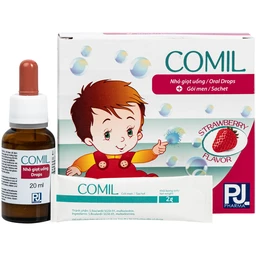 Men tiêu hóa Comil hương dâu 20ml giúp giảm rối loạn tiêu hóa, nôn trớ ở trẻ, dùng được cho trẻ sơ sinh